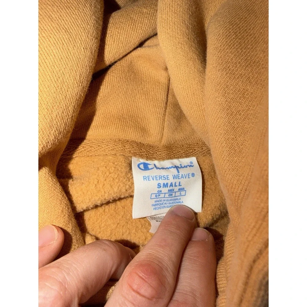 Champion‎ Reverse Weave Pullover Hoodie Sweatshirt Men's Small Tan